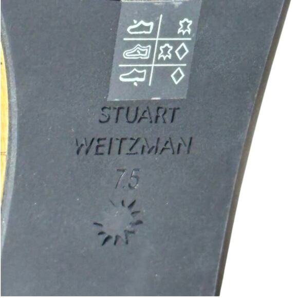 Stuart Weitzman Boardwalk Wedge Slide Sandal Sz 7.5 Black Leather Flat Platform - Picture 7 of 8